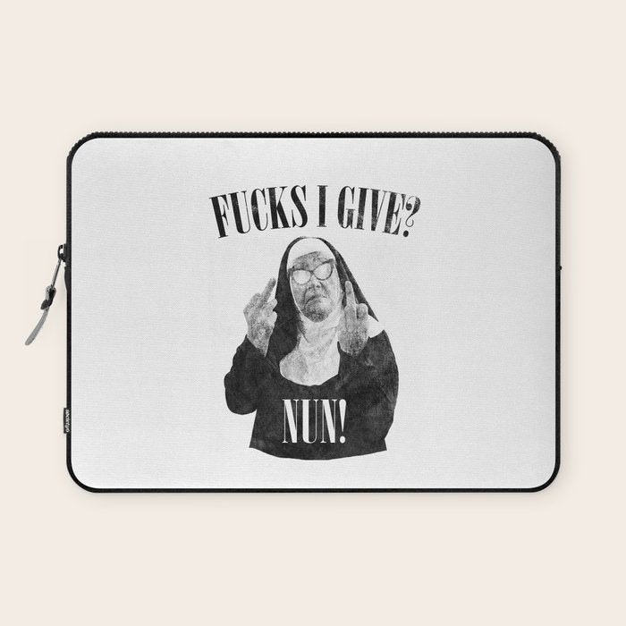 Funny Fucks I Give, Nun Saying Laptop Sleeve Gallery Image 1