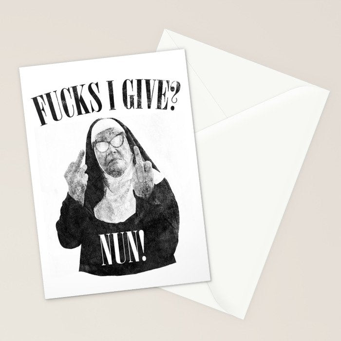 Funny Fucks I Give, Nun Saying Stationery Card Gallery Image 2