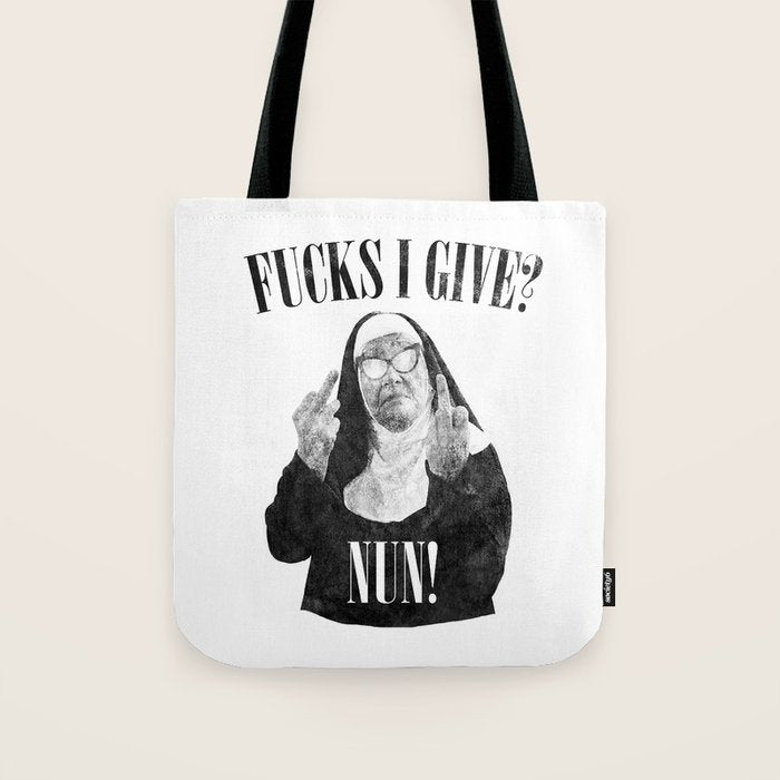Funny Fucks I Give, Nun Saying Tote Bag Gallery Image 1