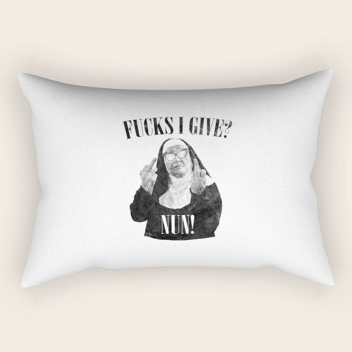 Funny Fucks I Give, Nun Saying Rectangular Pillow Gallery Image 2