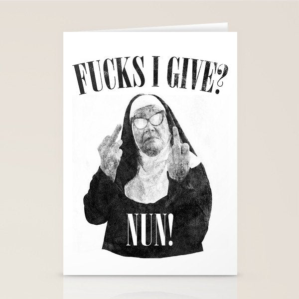 Funny Fucks I Give, Nun Saying Stationery Card Gallery Image 2