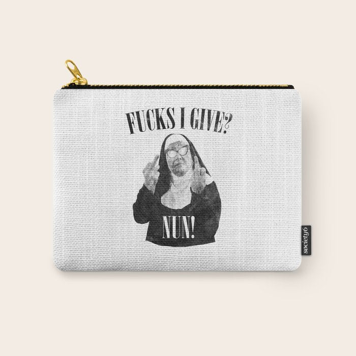 Funny Fucks I Give, Nun Saying Carry All Pouch Gallery Image 1