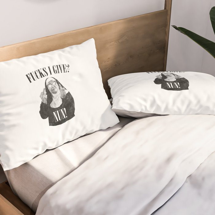 Funny Fucks I Give, Nun Saying Pillow Sham Gallery Image 2