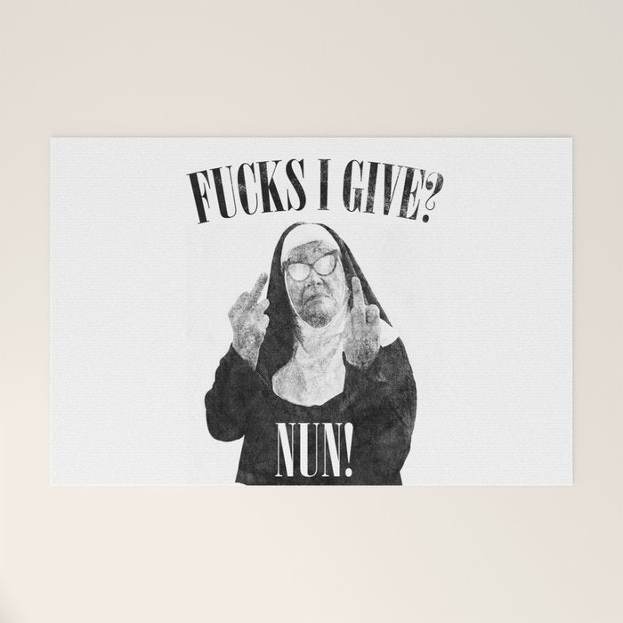 Funny Fucks I Give, Nun Saying Welcome Mat Gallery Image 1