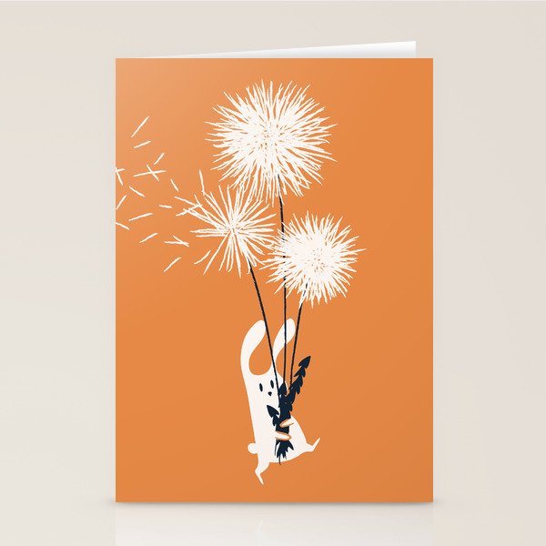 Bunny and Dandelion Bouquet Stationery Card Gallery Image 2