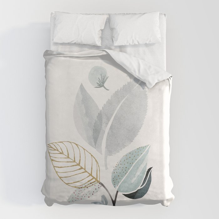 Abstract Botanical Herbs Watercolor Duvet Cover Gallery Image 6