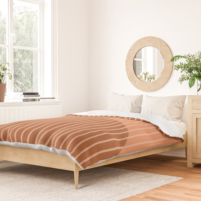 Abstraction Shapes 17 in Terracotta Shades (Moon Phase Abstract)  Duvet Cover Gallery Image 2