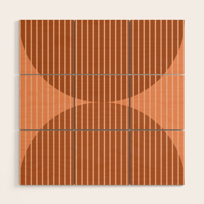 Abstraction Shapes 17 in Terracotta Shades (Moon Phase Abstract)  Wood Wall Art Gallery Image 1