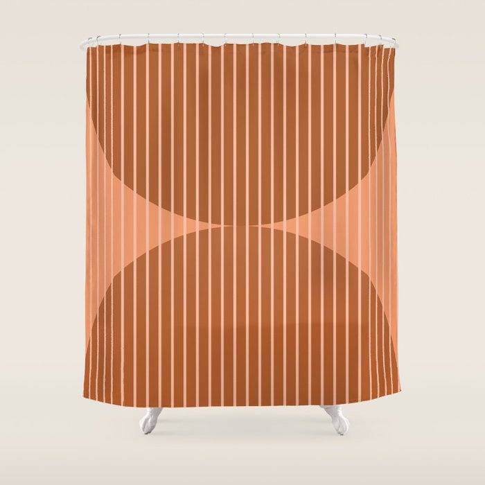 Abstraction Shapes 17 in Terracotta Shades (Moon Phase Abstract)  Shower Curtain Gallery Image 1