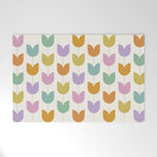 Spring Tulips X Rainbow Mid Century Flowers Welcome Mat Gallery Image 1