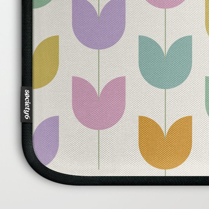 Spring Tulips X Rainbow Mid Century Flowers Laptop Sleeve Gallery Image 3
