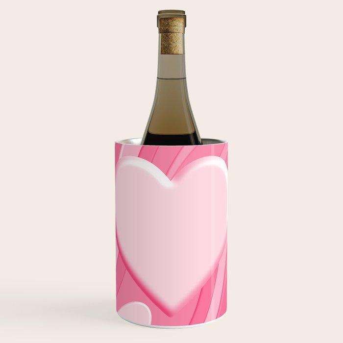 Trippy Heart Pink Retro Pop Abstract Plastic Print Pattern Wine Chiller Gallery Image 1