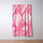Trippy Heart Pink Retro Pop Abstract Plastic Print Pattern Window Curtain Gallery Image 3