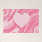 Trippy Heart Pink Retro Pop Abstract Plastic Print Pattern Welcome Mat Gallery Image 1