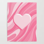 Trippy Heart Pink Retro Pop Abstract Plastic Print Pattern Poster Gallery Image 4