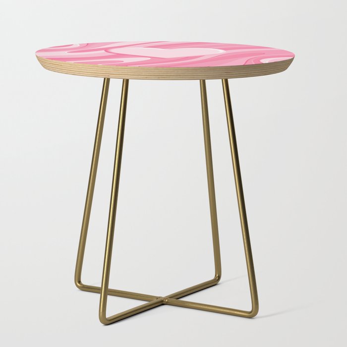 Trippy Heart Pink Retro Pop Abstract Plastic Print Pattern Side Table Gallery Image 1