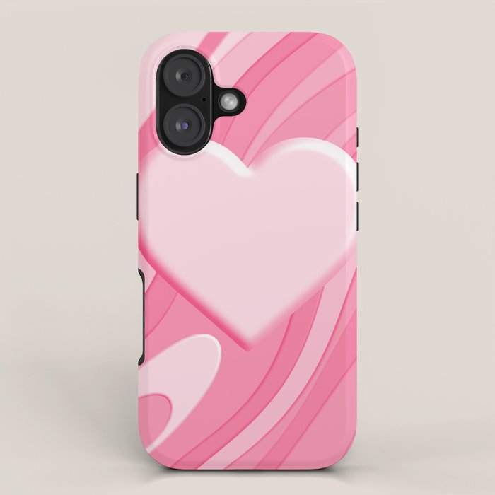 Trippy Heart Pink Retro Pop Abstract Plastic Print Pattern iPhone Case Gallery Image 1