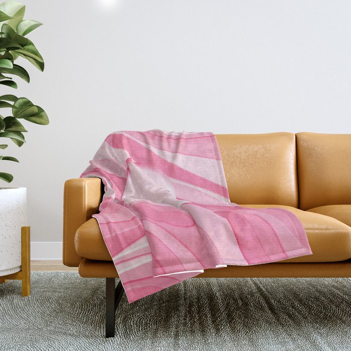Trippy Heart Pink Retro Pop Abstract Plastic Print Pattern Throw Blanket Gallery Image 1