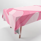 Trippy Heart Pink Retro Pop Abstract Plastic Print Pattern Tablecloth Gallery Image 1