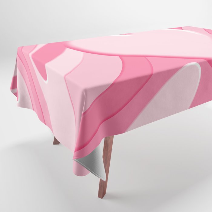 Trippy Heart Pink Retro Pop Abstract Plastic Print Pattern Tablecloth Gallery Image 1