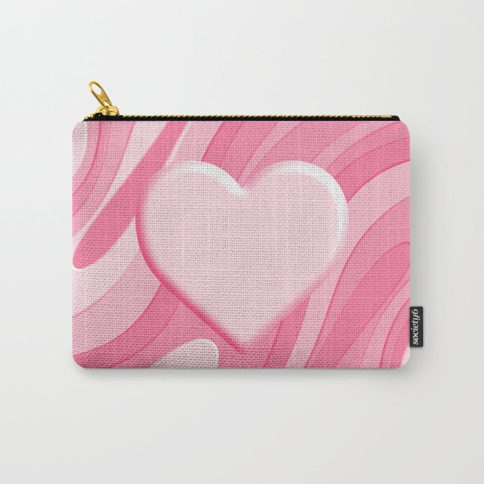 Trippy Heart Pink Retro Pop Abstract Plastic Print Pattern Carry All Pouch Gallery Image 1