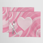 Trippy Heart Pink Retro Pop Abstract Plastic Print Pattern Placemat Gallery Image 1