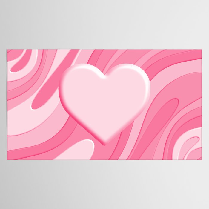 Trippy Heart Pink Retro Pop Abstract Plastic Print Pattern Tablecloth Gallery Image 2