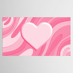 Trippy Heart Pink Retro Pop Abstract Plastic Print Pattern Tablecloth Gallery Image 2