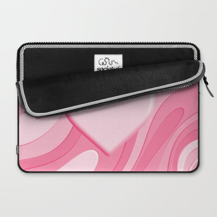 Trippy Heart Pink Retro Pop Abstract Plastic Print Pattern Laptop Sleeve Gallery Image 2