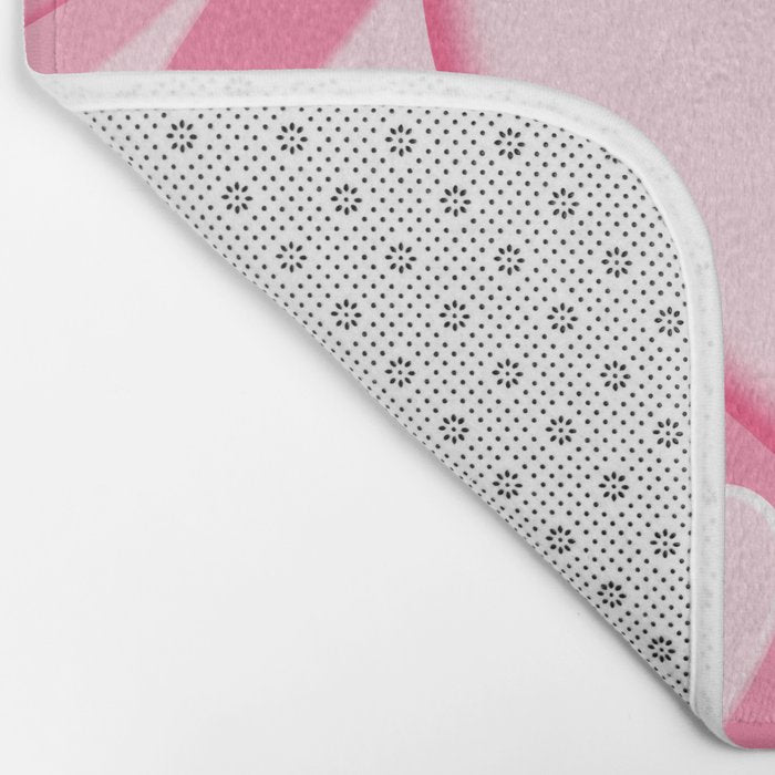 Trippy Heart Pink Retro Pop Abstract Plastic Print Pattern Bath Mat Gallery Image 2