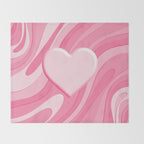 Trippy Heart Pink Retro Pop Abstract Plastic Print Pattern Throw Blanket Gallery Image 2