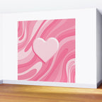 Trippy Heart Pink Retro Pop Abstract Plastic Print Pattern Wall Mural Gallery Image 2