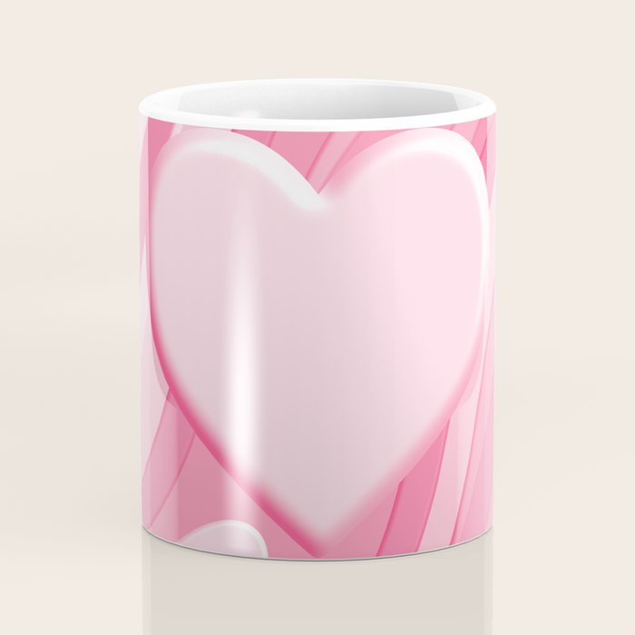 Trippy Heart Pink Retro Pop Abstract Plastic Print Pattern Coffee Mug Gallery Image 4