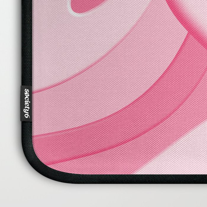 Trippy Heart Pink Retro Pop Abstract Plastic Print Pattern Laptop Sleeve Gallery Image 3