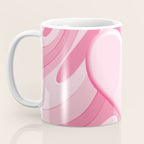 Trippy Heart Pink Retro Pop Abstract Plastic Print Pattern Coffee Mug Gallery Image 3