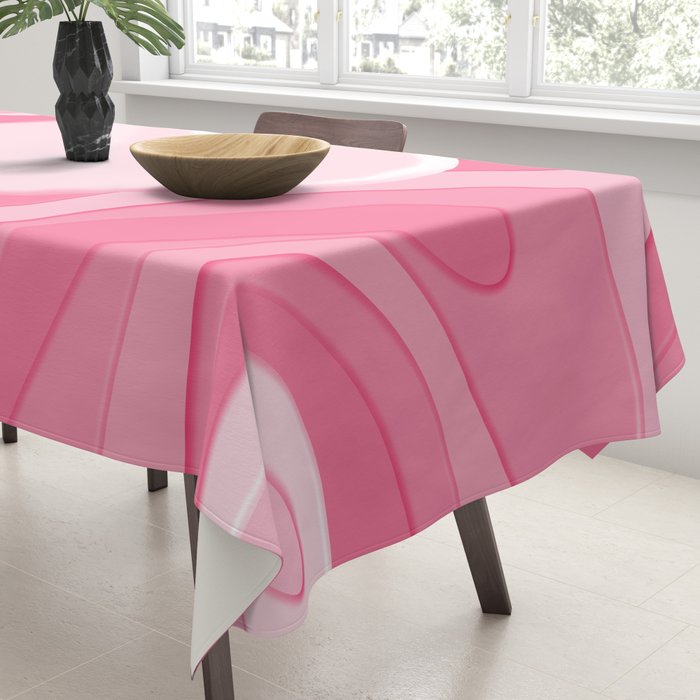 Trippy Heart Pink Retro Pop Abstract Plastic Print Pattern Tablecloth Gallery Image 3