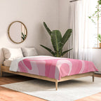 Trippy Heart Pink Retro Pop Abstract Plastic Print Pattern Comforter Gallery Image 2