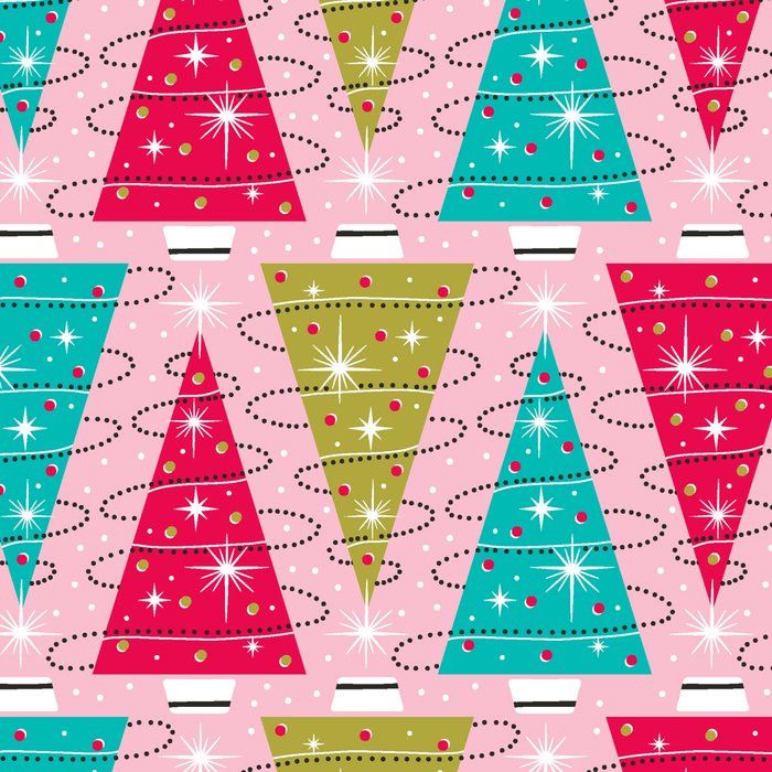 Christmas Tree Trimming Party Pink Coffee Mug Gallery Image 2