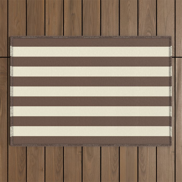 Stripes of Brown and Cream Outdoor Rug Gallery Image 1