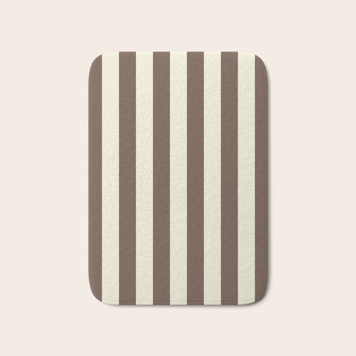 Stripes of Brown and Cream Bath Mat Gallery Image 1