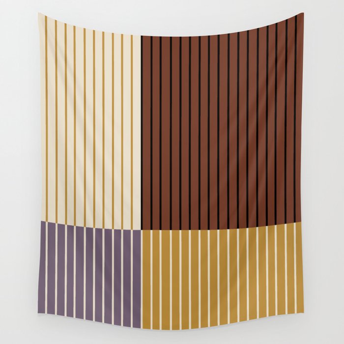 Color Block Line Abstract XVIII Wall Tapestry Gallery Image 1
