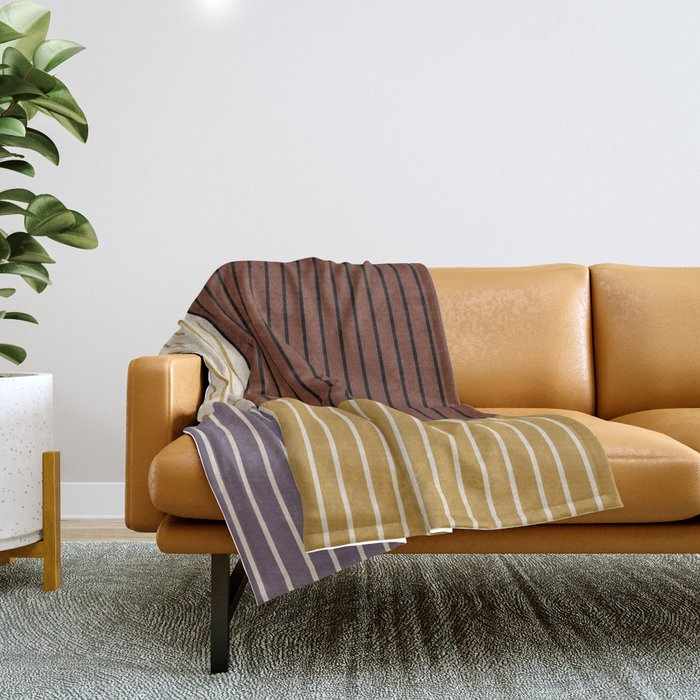 Color Block Line Abstract XVIII Throw Blanket Gallery Image 1