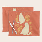 Abstraction minimal cat 27red happy go lucky Placemat Gallery Image 1