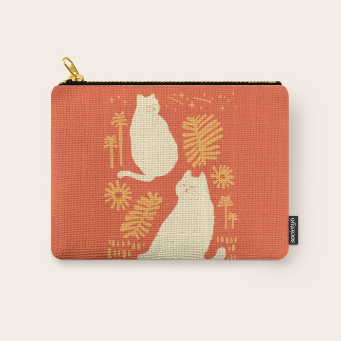 Abstraction minimal cat 27red happy go lucky Carry All Pouch Gallery Image 1