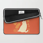 Abstraction minimal cat 27red happy go lucky Laptop Sleeve Gallery Image 2