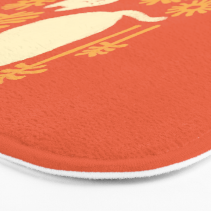 Abstraction minimal cat 27red happy go lucky Bath Mat Gallery Image 3