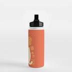 Abstraction minimal cat 27red happy go lucky Water Bottle Gallery Image 2