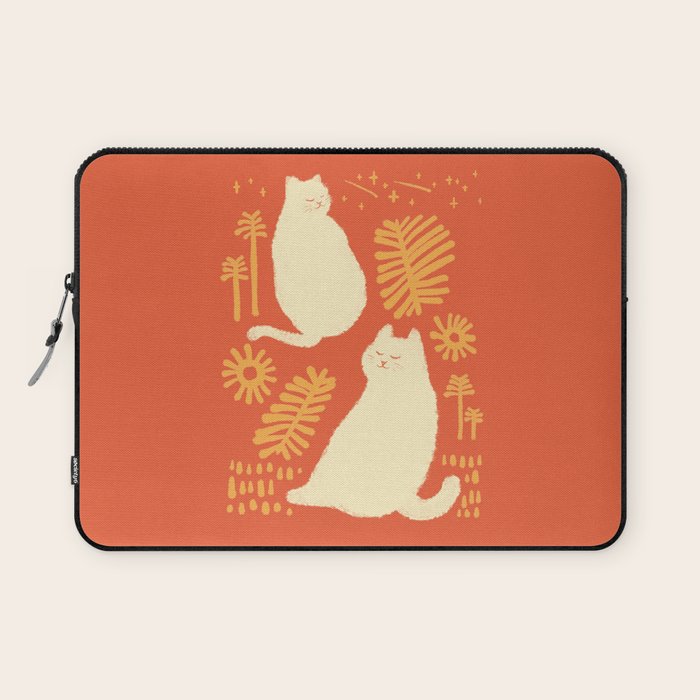 Abstraction minimal cat 27red happy go lucky Laptop Sleeve Gallery Image 1