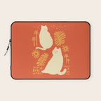 Abstraction minimal cat 27red happy go lucky Laptop Sleeve Gallery Image 1