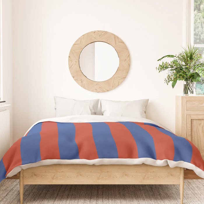 Ultramarine and Carrot Cake Stripes Duvet Cover Gallery Image 3